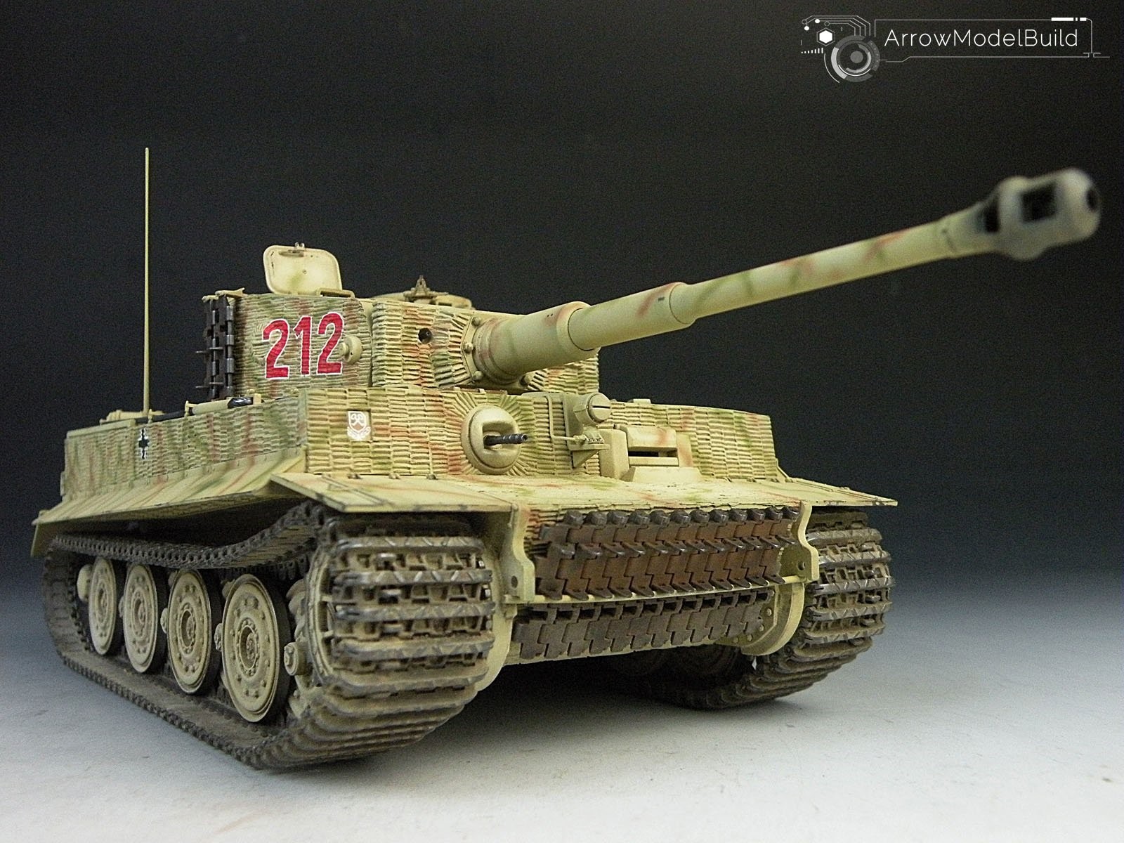 Picture of AeroModelBuild Tiger I Tank Number 212 Built & Painted 1/35 Model Kit