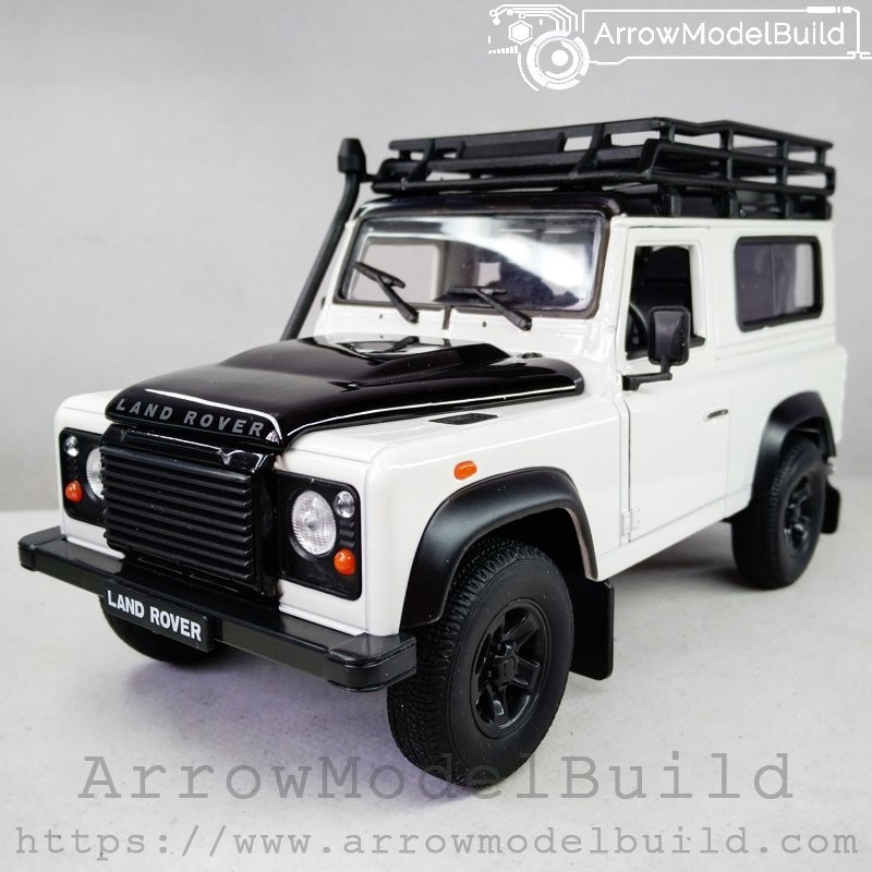 Picture of AeroModelBuild Land Rover Custom Color (Panda Color) With Luggage Rack Built & Painted 1/24 Model Kit