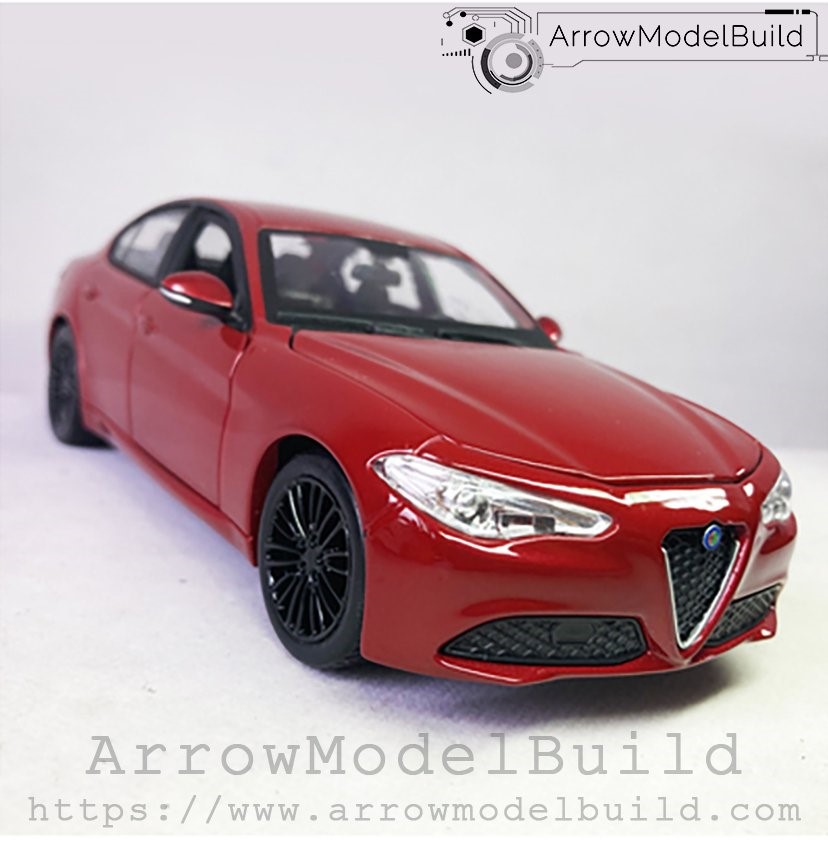 Picture of AeroModelBuild Alfa Romeo Giulia (Racing Red) Red and Black Wheels Edition Built & Painted 1/24 Model Kit