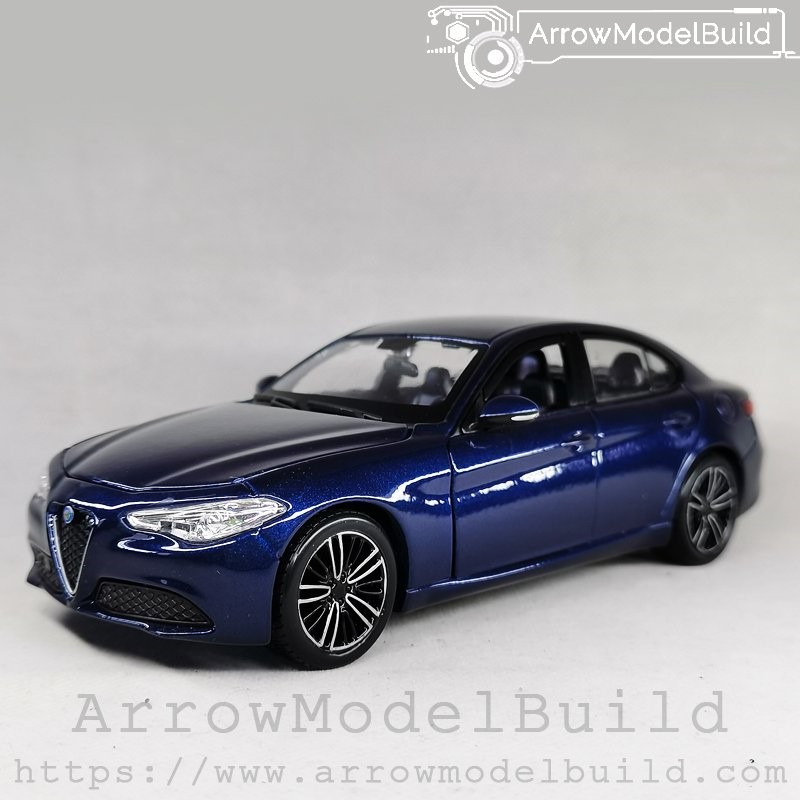 Picture of ArrrowModelBuild Alfa Romeo Giulia (Monte Carlo Blue) Wheels Refined Version Built & Painted 1/24 Model Kit