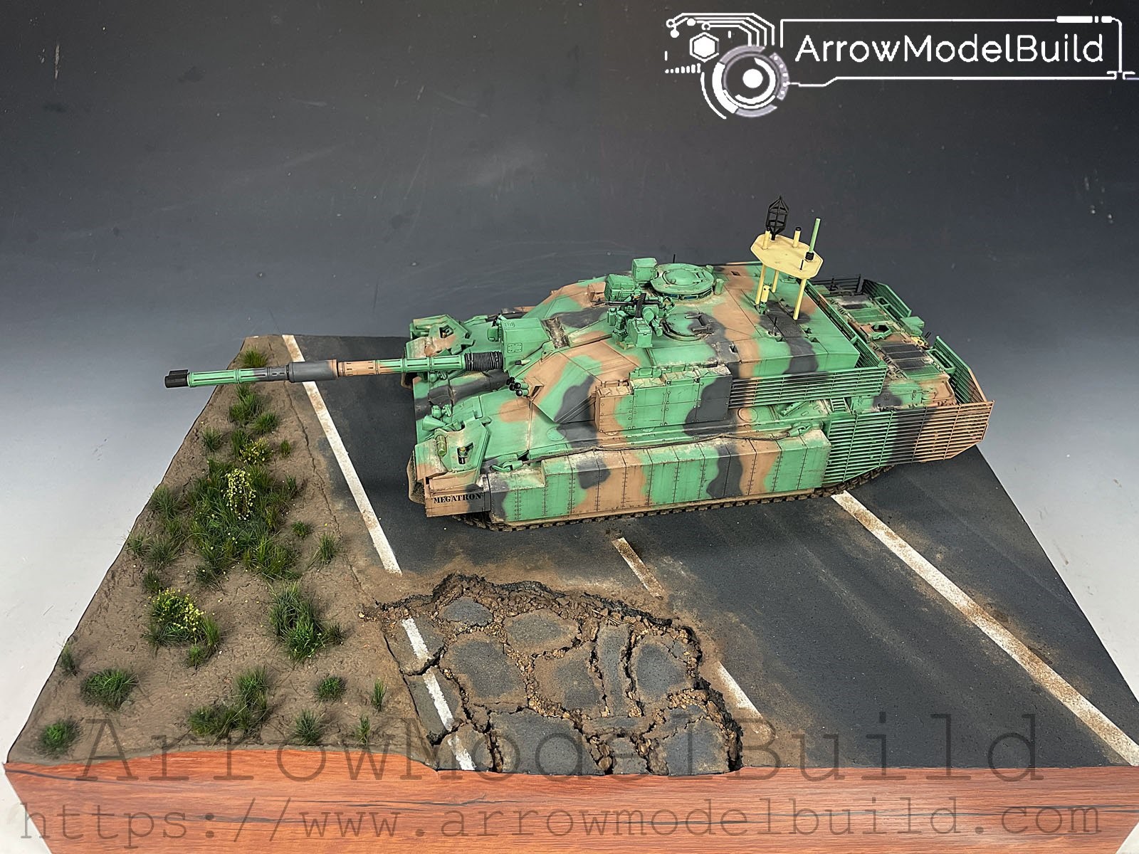 Picture of AeroModelBuild Challenger 2 Tank Scene Platform Built & Painted 1/35 Model Kit