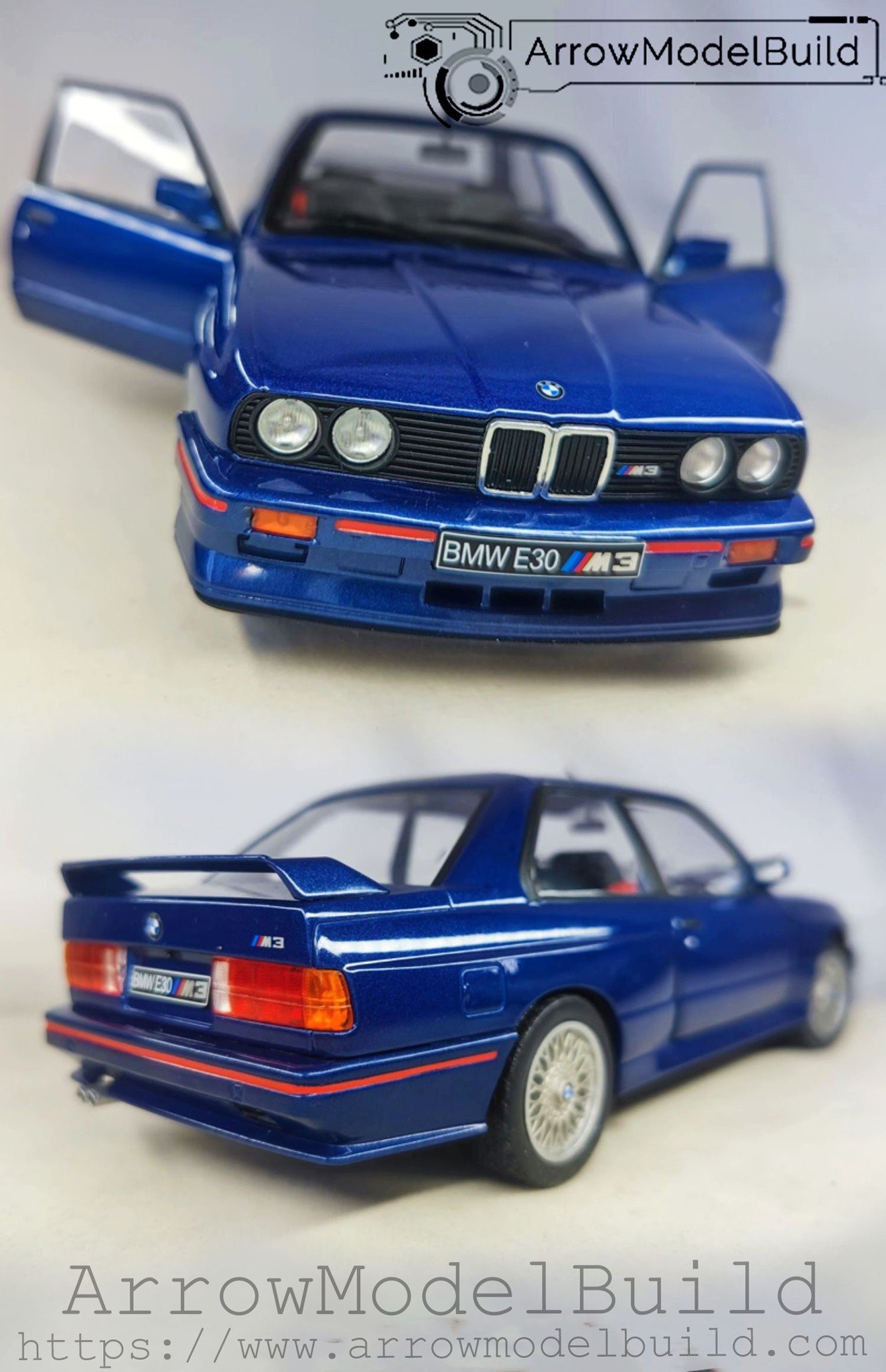 Picture of AeroModelBuild BMW M3 E30 (Mauritius Blue) Built & Painted 1/18 Model Kit