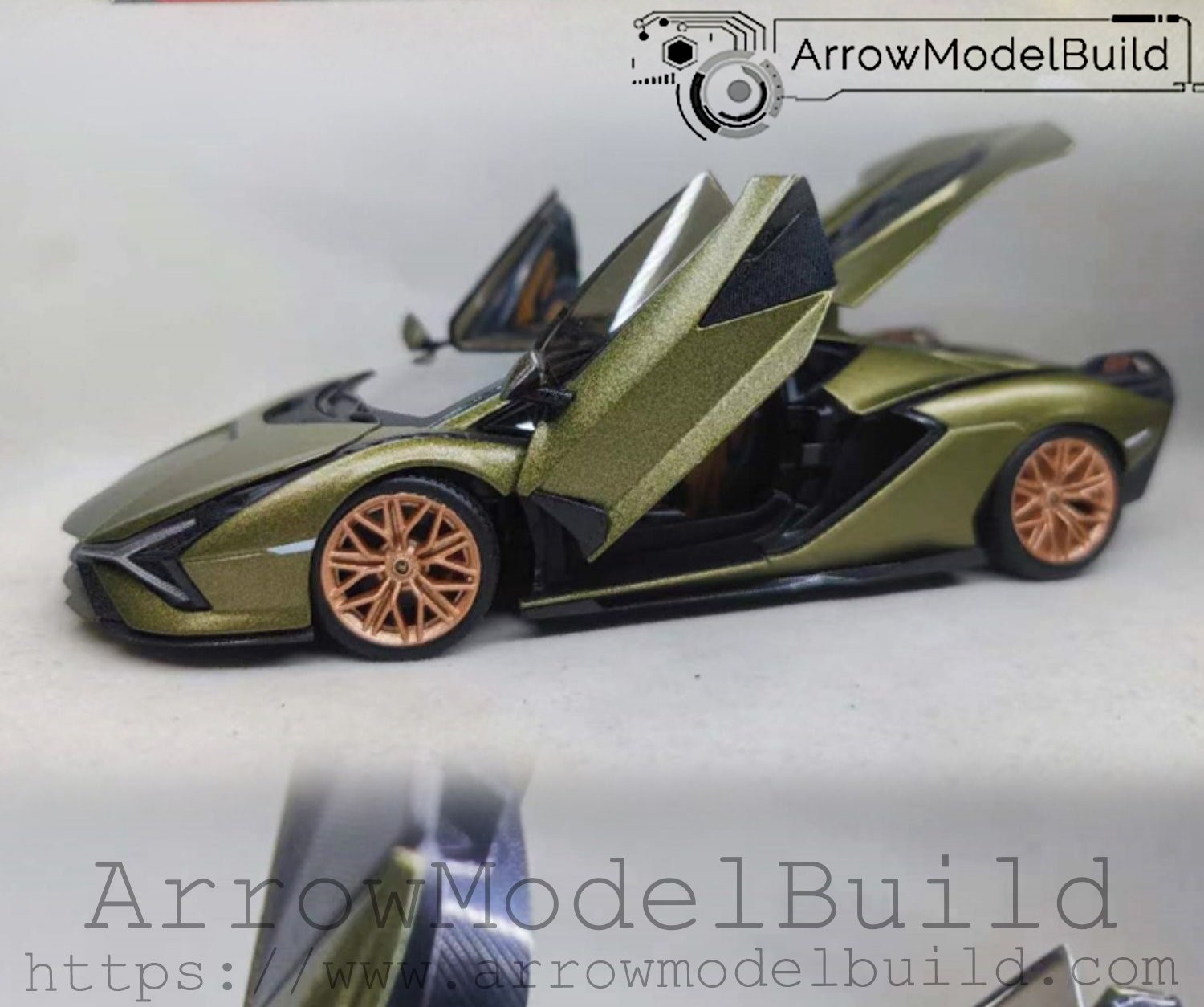 Picture of AeroModelBuild Lamborghini Sián FKP 37 (Green) Built & Painted 1/24 Model Kit