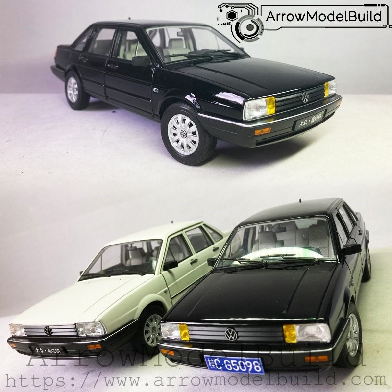Picture of AeroModelBuild Volkswagen Santana Poussin Jetta (Bright Black) Built & Painted Vehicle Car 1/18 Model Kit