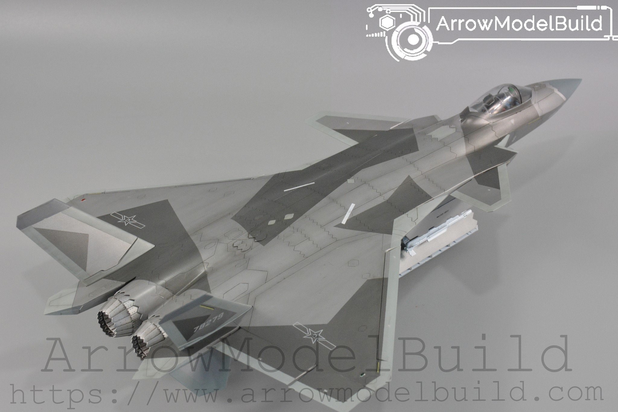 Picture of AeroModelBuild J-20 Stealth Aircraft Fighter Built & Painted 1/72 Model Kit