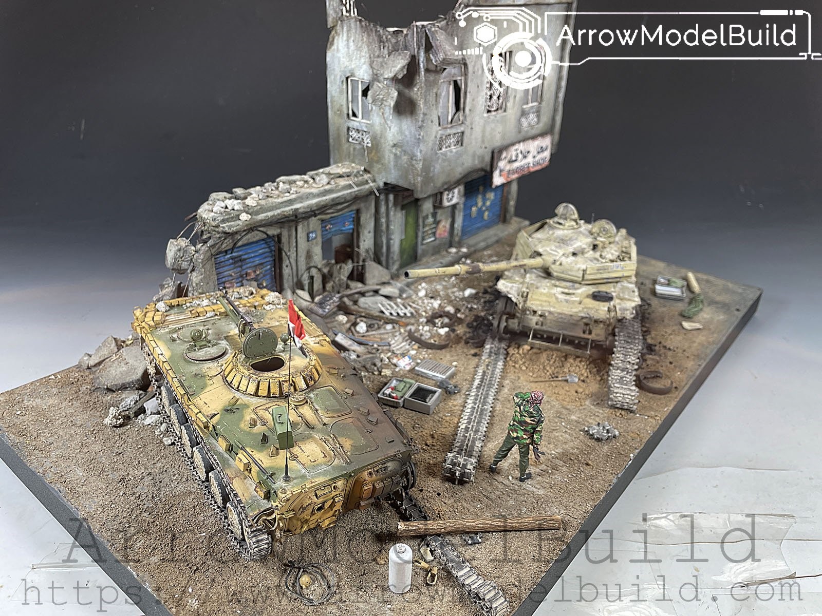 Picture of AeroModelBuild T-72+BMP Scene Built & Painted 1/35 Model Kit
